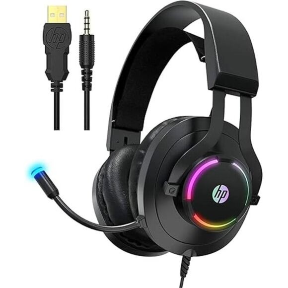 HP Gaming Headset with Microphone Wired Over Ear Gaming Headphones - Picture 8 of 8